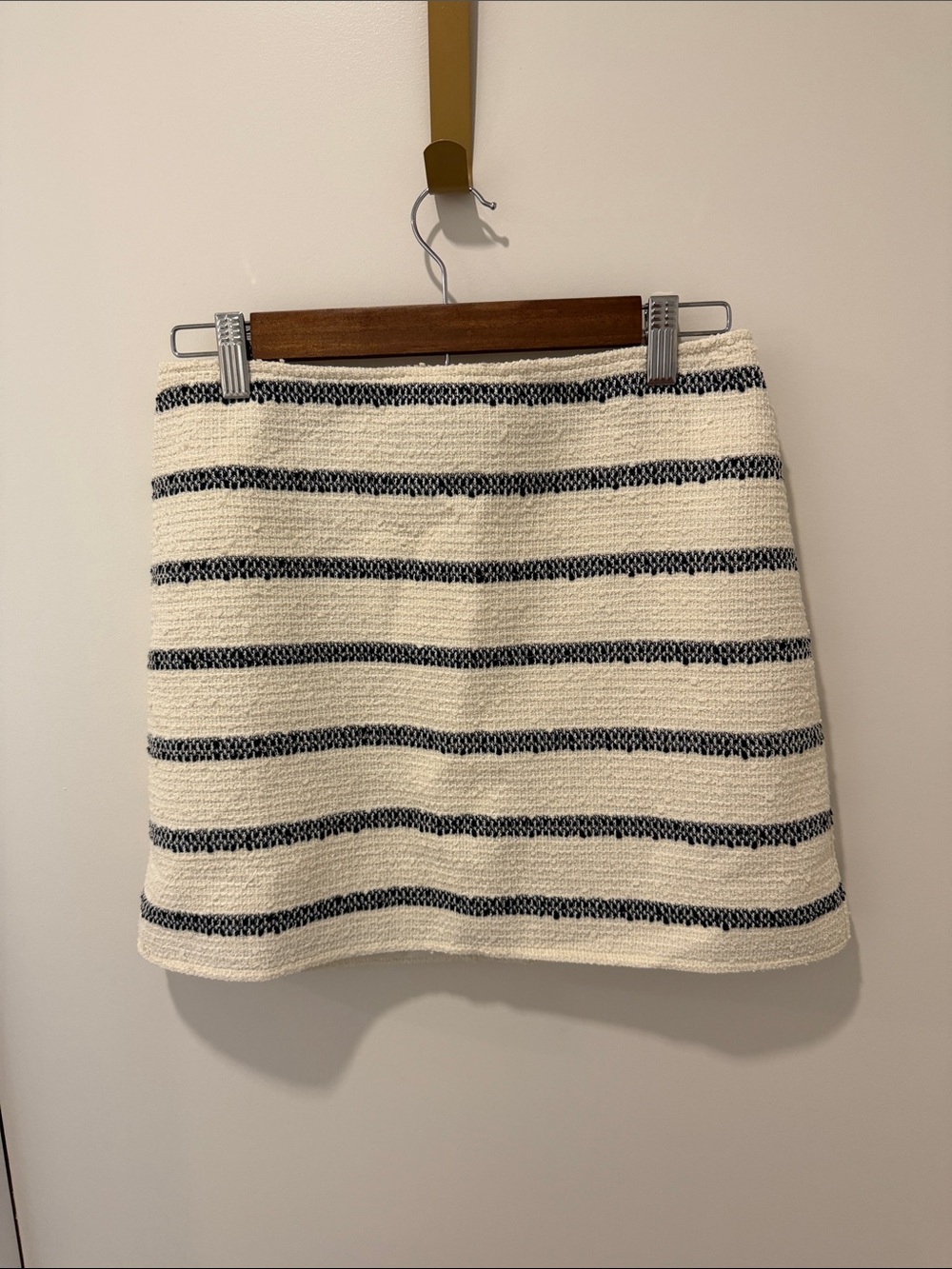 Tuckernuck Striped Cream and Navy Mini Skirt